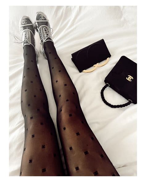 chanel logi tights|chanel logo tights review.